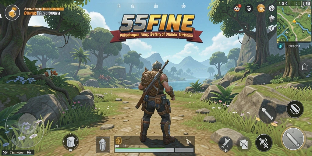 Tampilan gameplay 55FIVE yang menakjubkan dalam dunia terbuka.