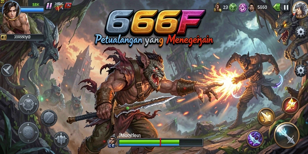 Tampilan gameplay <strong>666F</strong> yang menakjubkan dengan aksi petualangan mendebarkan.