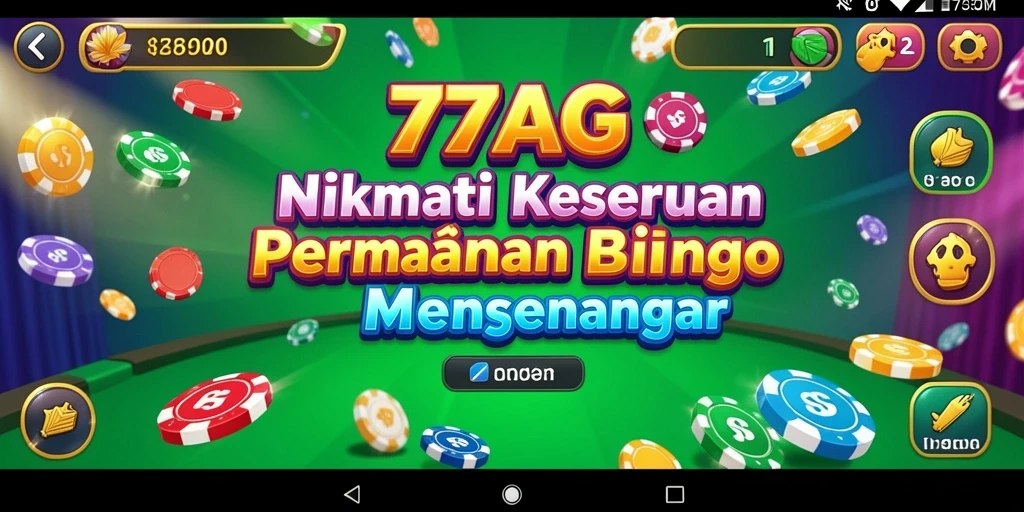 Tampilan menarik dari gameplay Bingo di 77AG yang penuh warna.