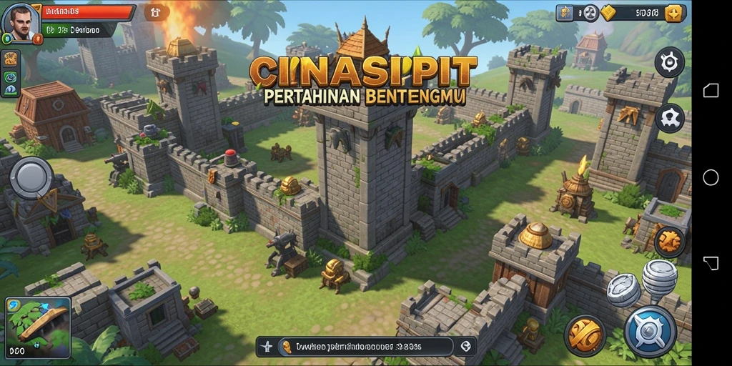 Tangkapan layar gameplay CINASIPIT menampilkan aksi menara yang mendebarkan.