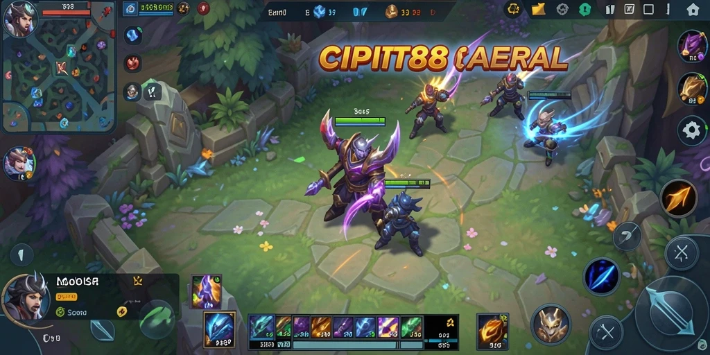Tangkapan layar utama CIPIT88 menunjukkan aksi gameplay MOBA yang mendebarkan.