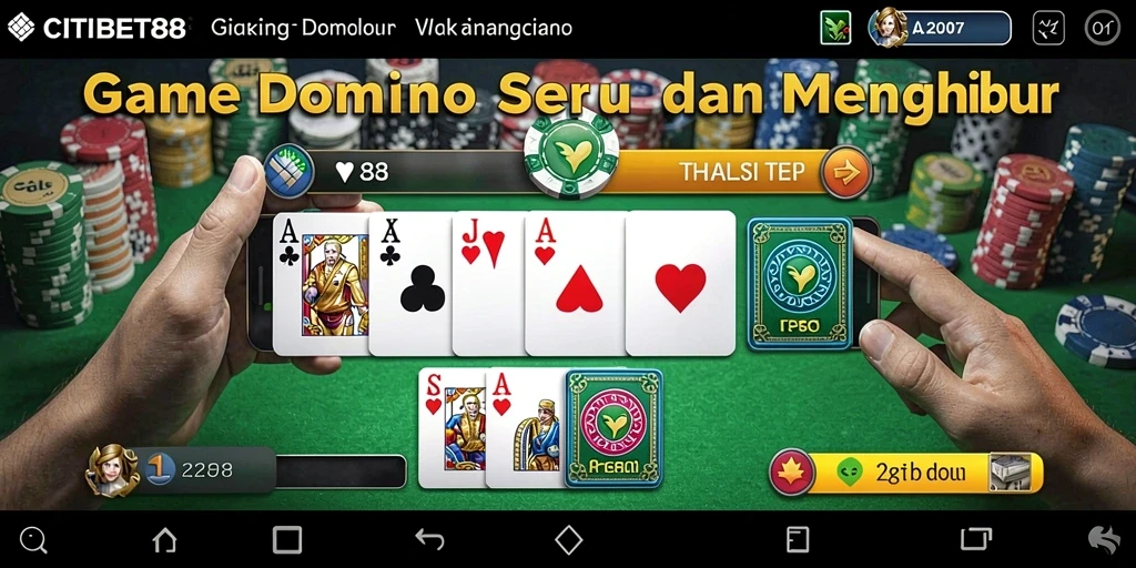 Tampilan menarik gameplay Domino di CITIBET88.