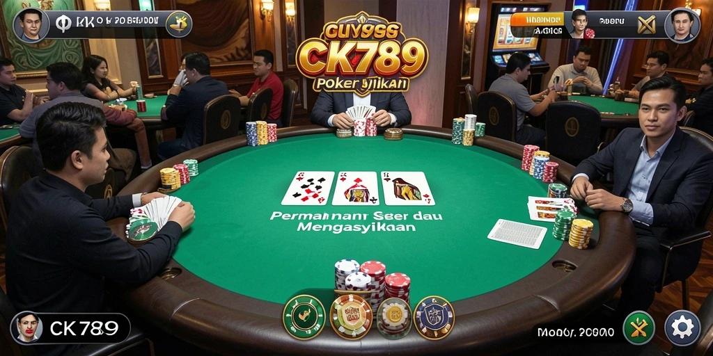 Tampilan gameplay CK789 yang menegangkan di meja Poker.