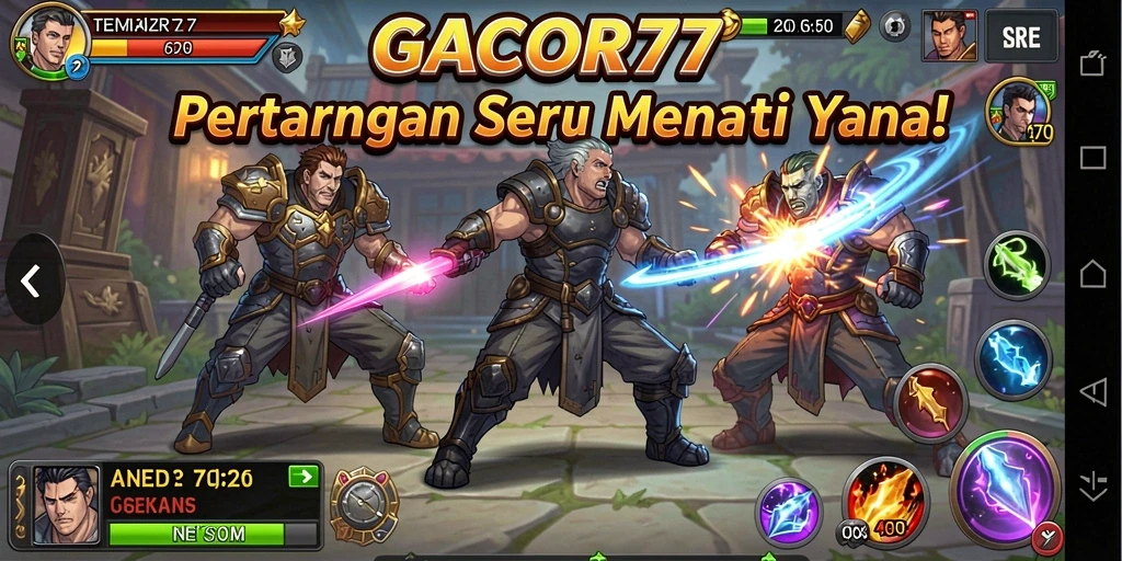 Gameplay seru GACOR77 dengan aksi pertarungan yang mendebarkan.