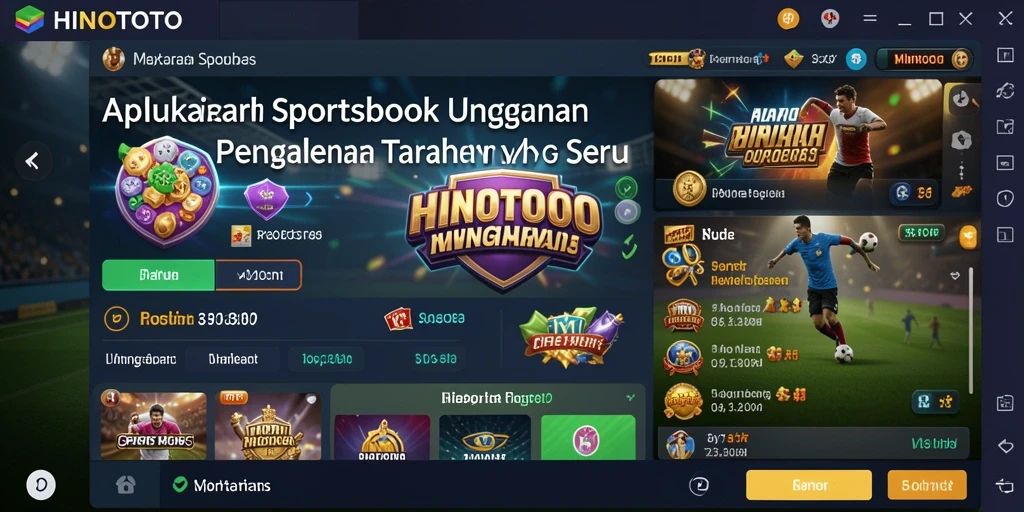 Tampilan gameplay HINOTOTO dengan berbagai opsi taruhan olahraga.