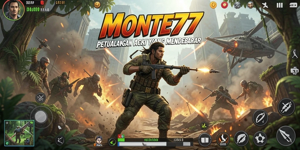 Screenshot gameplay MONTE77 menunjukkan aksi seru dan dinamis.