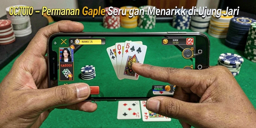 Screenshot utama dari OCATOTO menampilkan gameplay seru permainan Gaple.