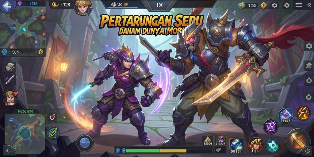 Gameplay seru OLX128 dengan pertarungan epik antar tim.