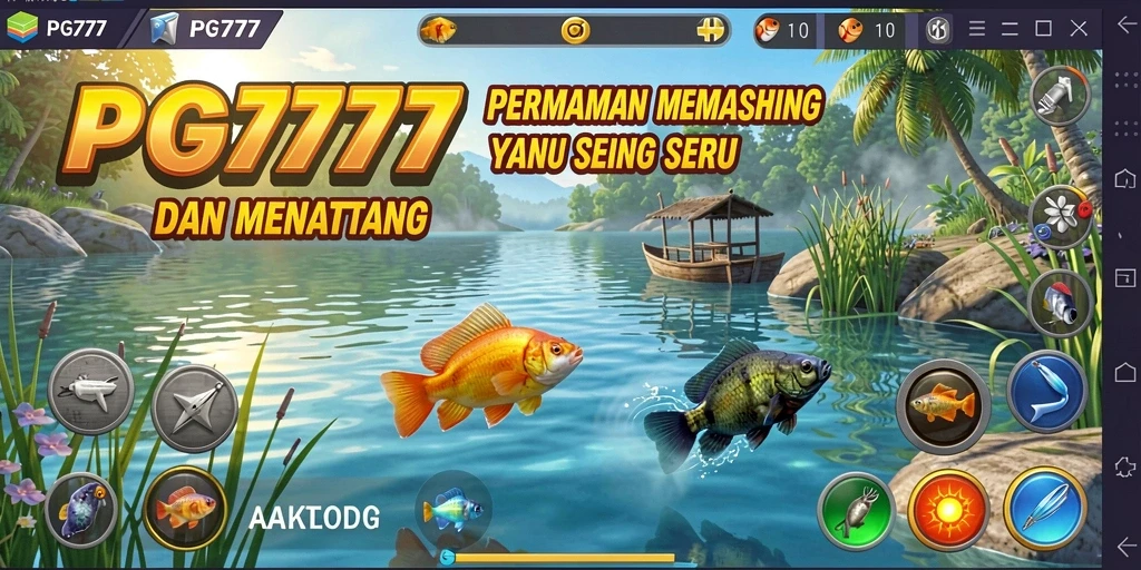 Screenshot gameplay PG777 dengan aksi memancing yang seru.