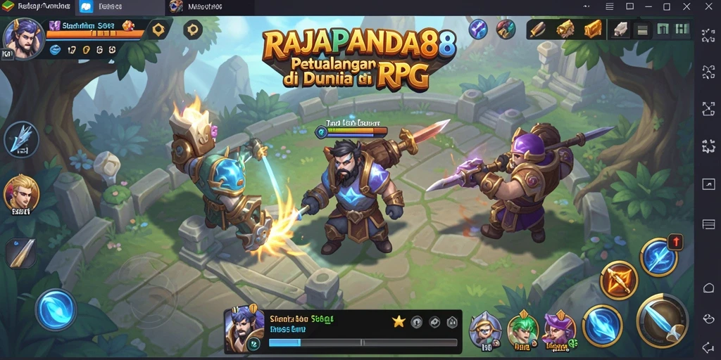 Tampilan gameplay menarik dalam RAJAPANDA88 dengan pertarungan epik dan petualangan.