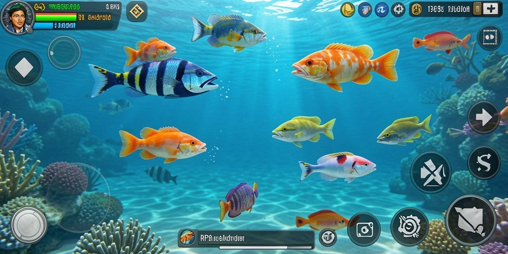 Tampilan gameplay seru saat menembak ikan di RP8.