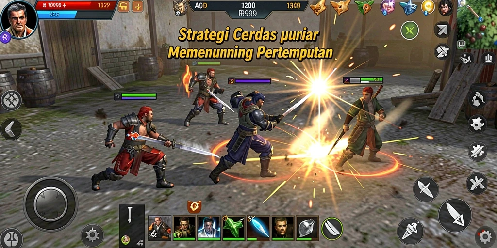 Tampilan memukau dari gameplay strategi RR999 di medan perang.