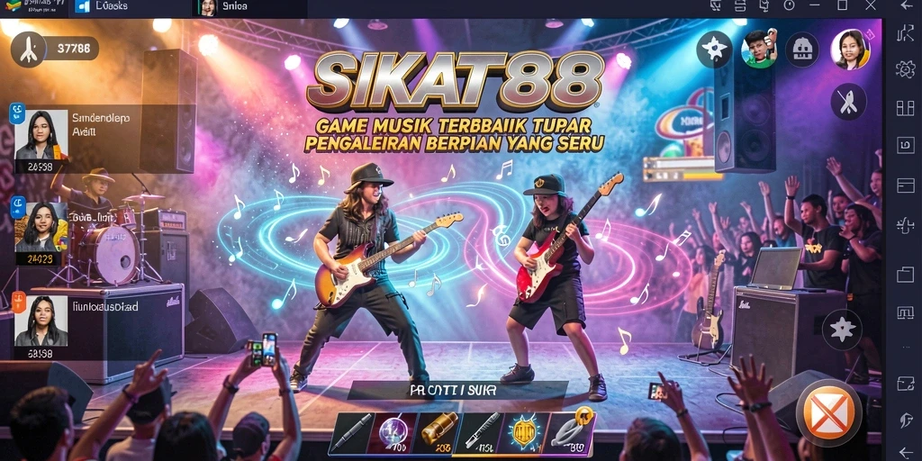 Tampilan gameplay SIKAT88 dengan berbagai pilihan lagu dan tantangan.