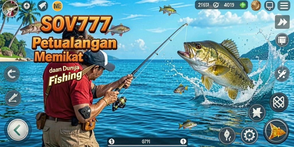 Screenshot menampilkan gameplay memancing yang seru dan menegangkan.