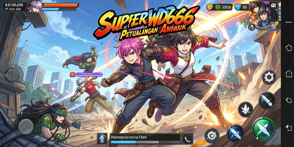Tampilan menarik dari gameplay <strong>SUPERWD666</strong> dengan karakter Anime.