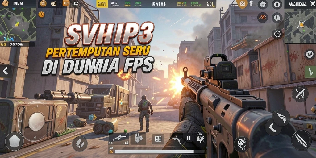 Gameplay dinamis SVIP3 yang menampilkan pertempuran FPS nyata.