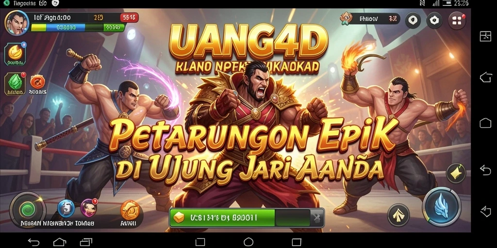 Screenshot UANG4D yang menunjukkan pertarungan seru antar karakter.