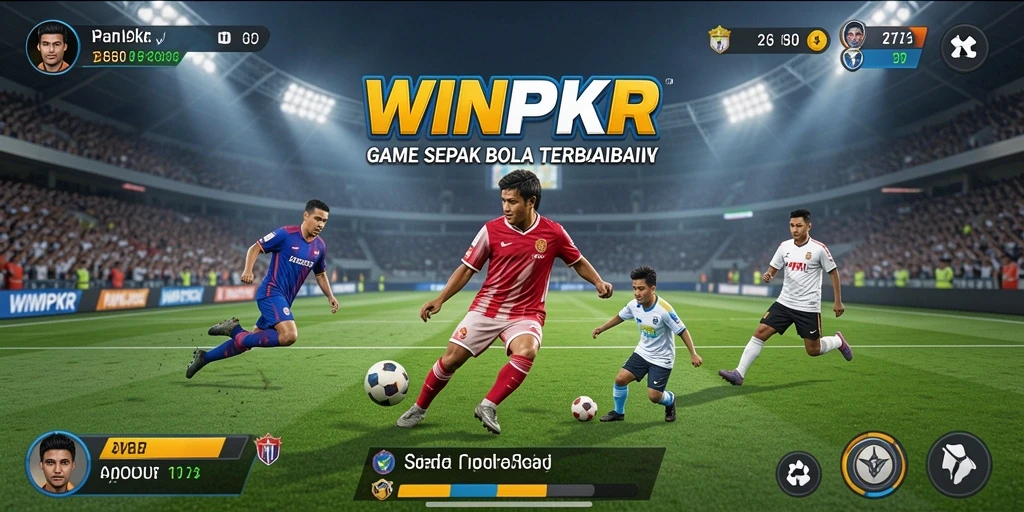 Gameplay mendebarkan dari WINPKR yang menampilkan pertandingan sepak bola.