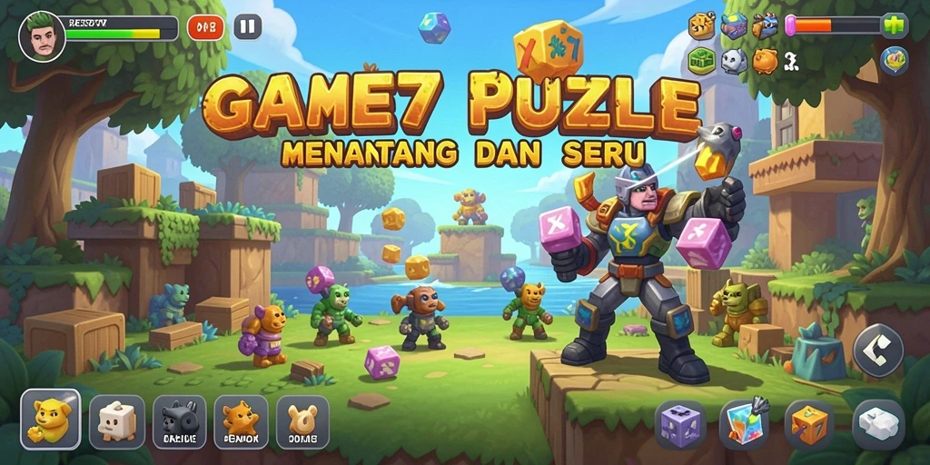 Screenshot XE77 menampilkan gameplay Puzzle yang mendebarkan.